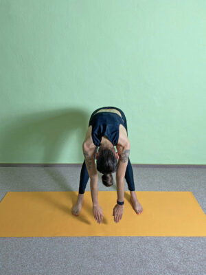 Fanny zeigt die Rumpfbeuge