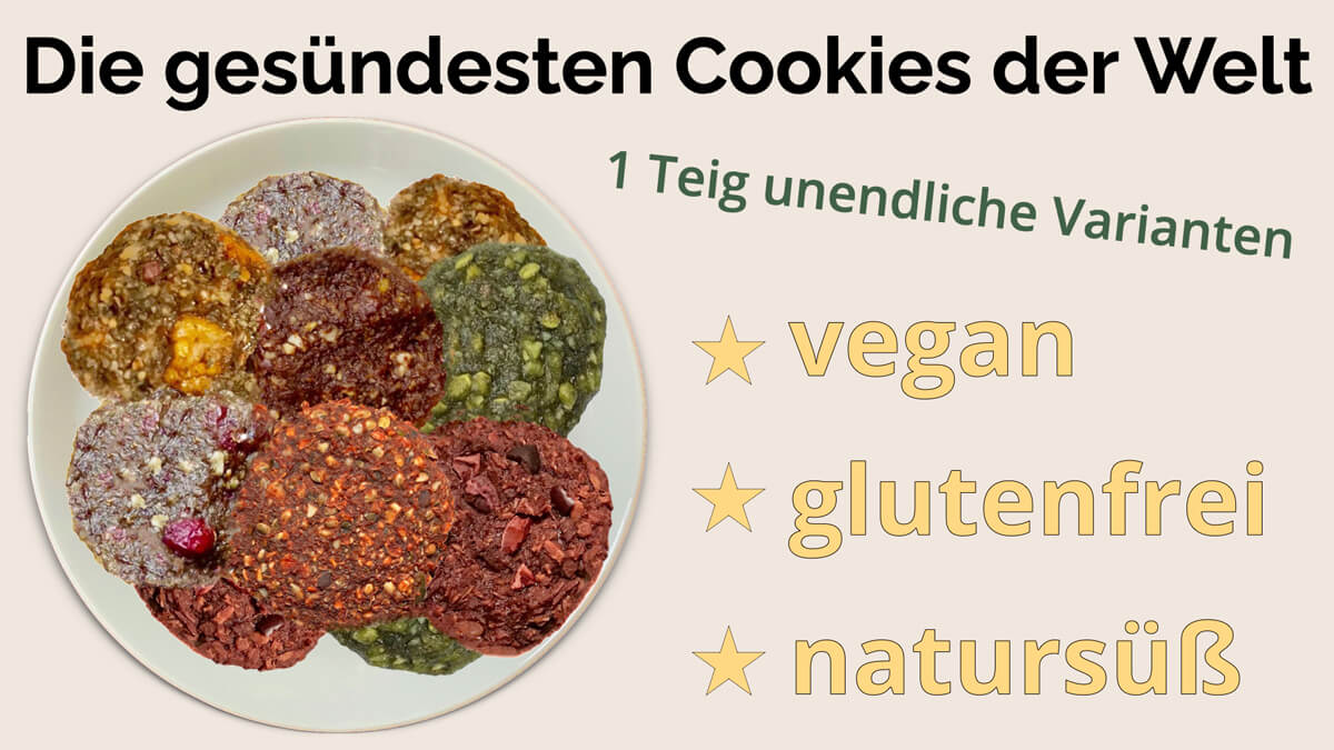 Bestes Basis Rezept für gesunde, vegane, glutenfreie Cookies ohne raffinierten Zucker - von Präventiv-Apothekerin Fanny Patzschke