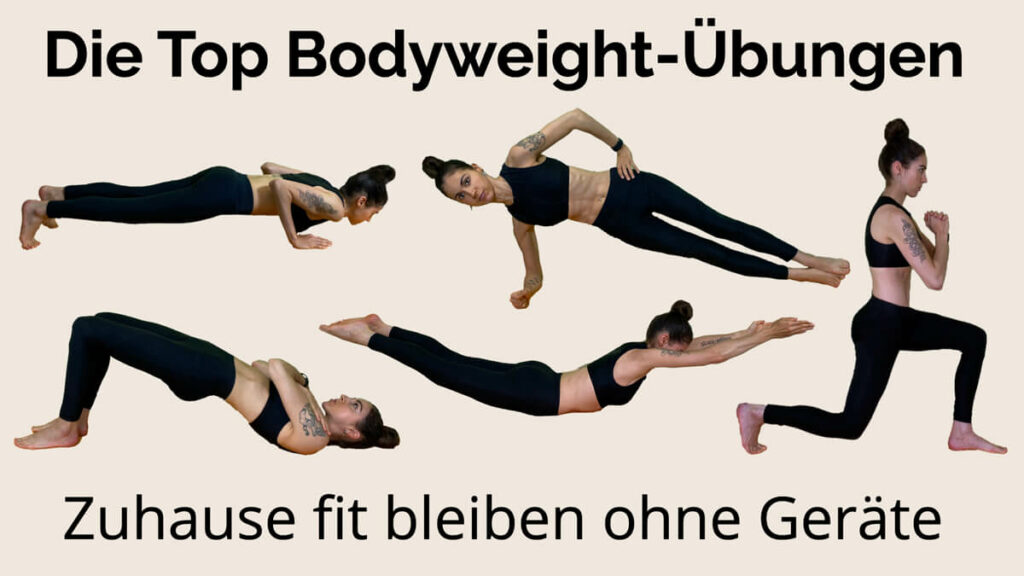 Präventiv-Apothekerin Fanny Patzschke zeigt dir 7 Bodyweight Fitnessübungen für Zu Hause - perfekt für Einsteiger.