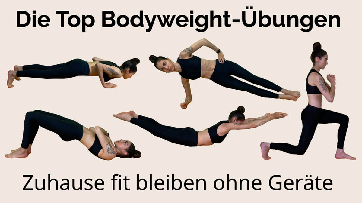 Präventiv-Apothekerin Fanny Patzschke zeigt dir 7 Bodyweight Fitnessübungen für Zu Hause - perfekt für Einsteiger.