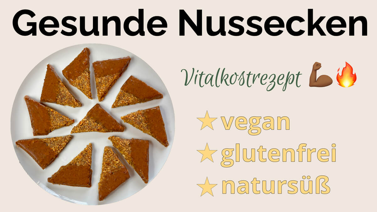 Präventiv-Apothekerin Fanny Patzschke teilt ihr Rezept für vegane, glutenfreie, gesunde Nussecken ohne raffinierten Zucker und ohne Backen