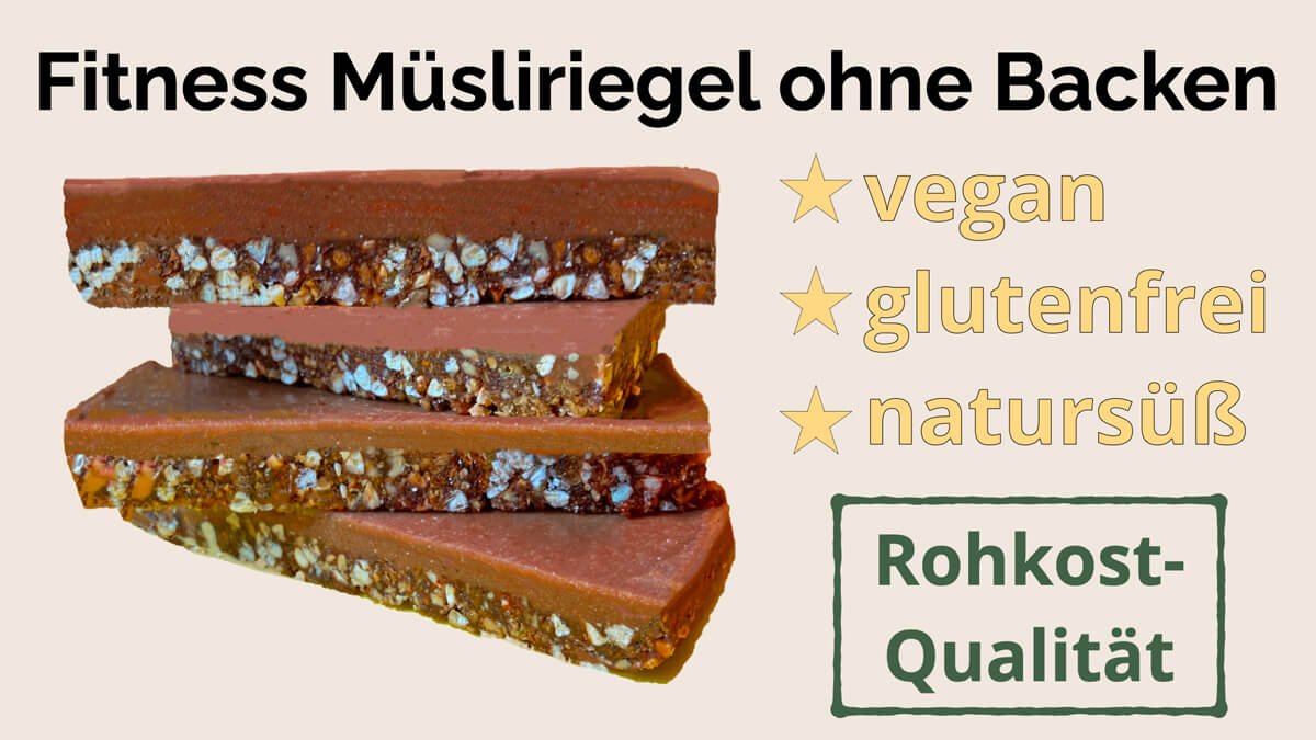 Einfaches Rezept für glutenfreie, gesunde, vegane Müsliriegel ohne Industriezucker und ohne Backen - von Präventiv-Apothekerin Fanny Patzschke