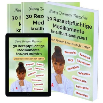 Buch über rezeptpflichtige Medikamente mit deren größten Nebenwirkungen & Risiken von Apothekerin Fanny Patzschke