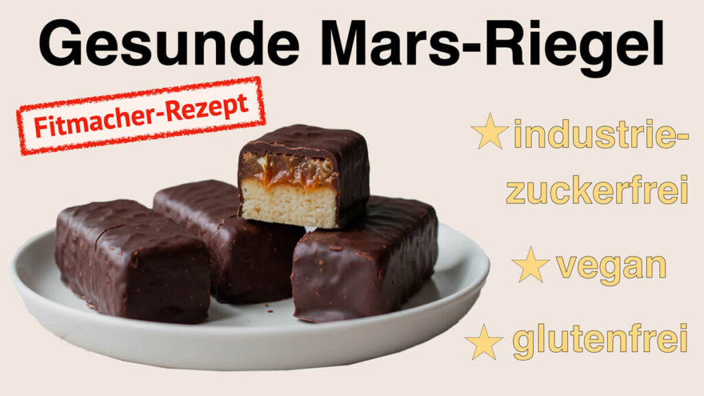 Einfaches Fitness-Rezept für gesunde Mars-Riegel zuckerfrei, vegan, glutenfrei von Apothekerin und Fitnesstrainerin Fanny Patzschke