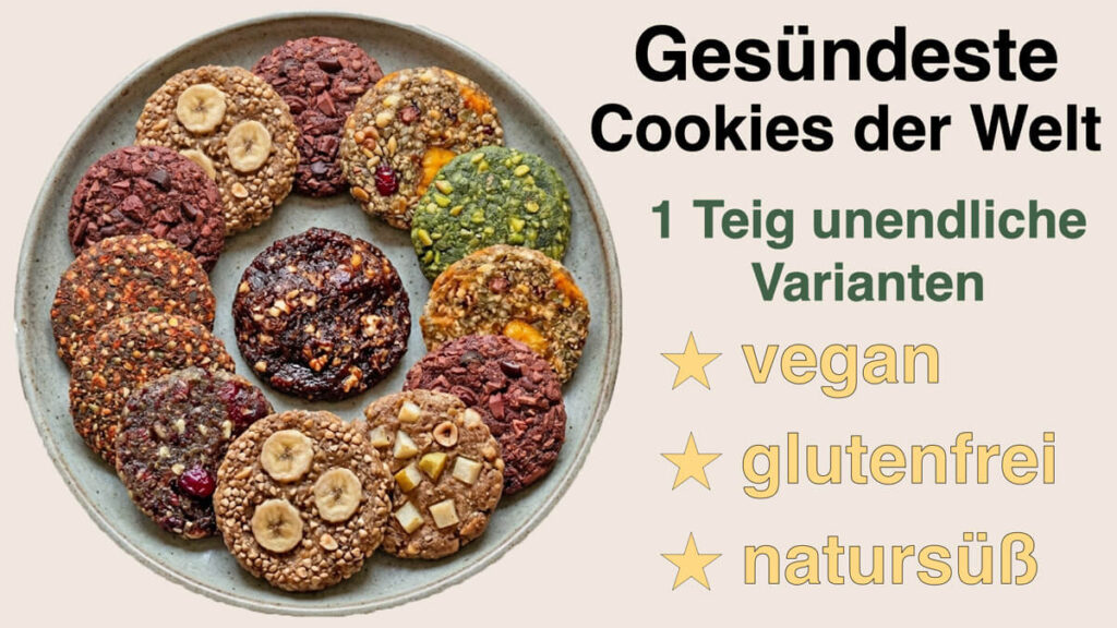 bestes Basis-Rezept für gesunde, vegane, glutenfreie Cookies ohne Zucker von Apothekerin und Ernährungsberaterin Fanny Patzschke