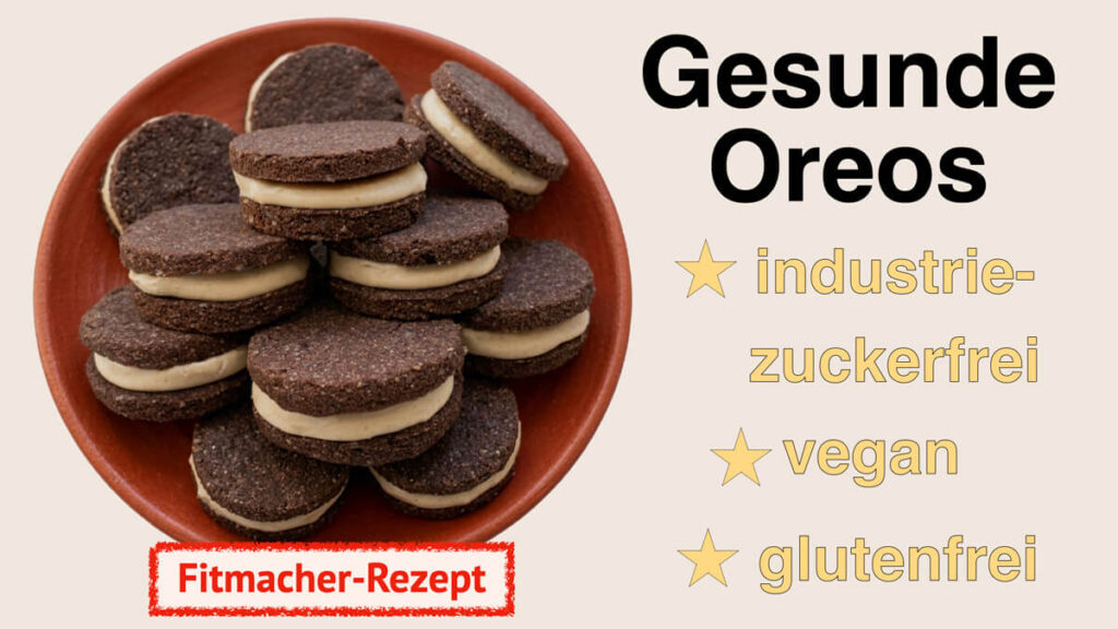 einfaches Fitness-Rezept für zuckerfreie Oreos gesund, vegan, glutenfrei von Apothekerin und Fitnesstrainerin Fanny Patzschke