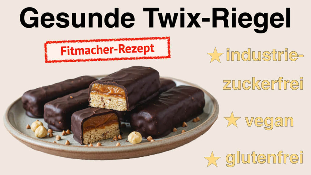 Einfaches Fitness-Rezept für gesunde Twix-Riegel zuckerfrei, vegan, glutenfrei von Apothekerin und Fitnesstrainerin Fanny Patzschke