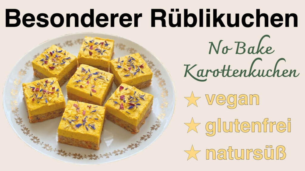 Veganer Karottenkuchen glutenfrei, zuckerfrei als gesundes Osterrezept von Apothekerin und Ernährungsberaterin Fanny Patzschke