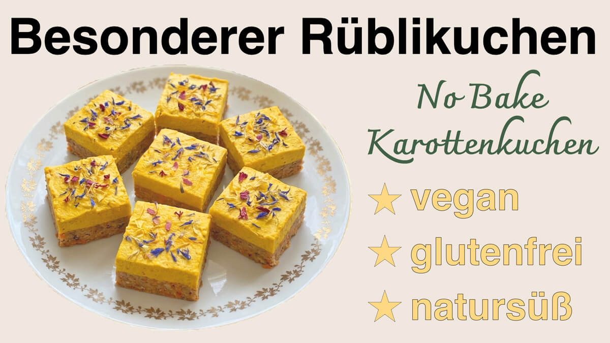 Veganer Karottenkuchen glutenfrei, zuckerfrei als gesundes Osterrezept von Apothekerin und Ernährungsberaterin Fanny Patzschke