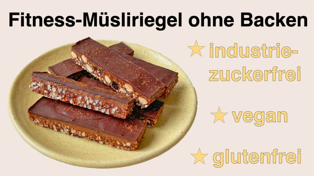 gesundes Rohkost-Rezept für zuckerfreie, vegane, glutenfreie Müsliriegel ohne Backen von Apothekerin und Ernährungsberaterin Fanny Patzschke