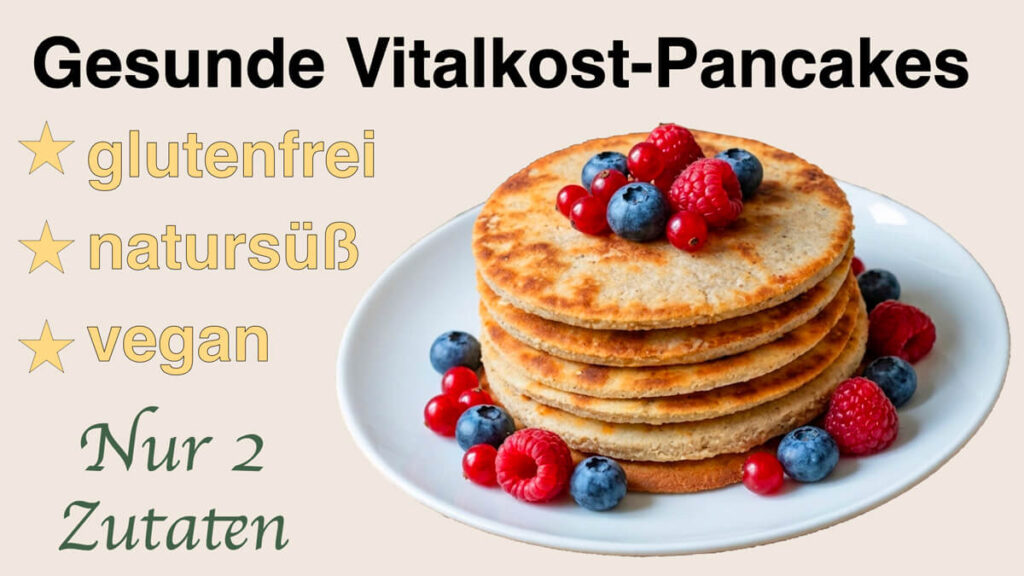 Apothekerin und Ernährungsberaterin Fanny Patzschke zeigt dir gesunde, vegane, glutenfreie Pancakes ohne Zucker aus nur 2 Zutaten