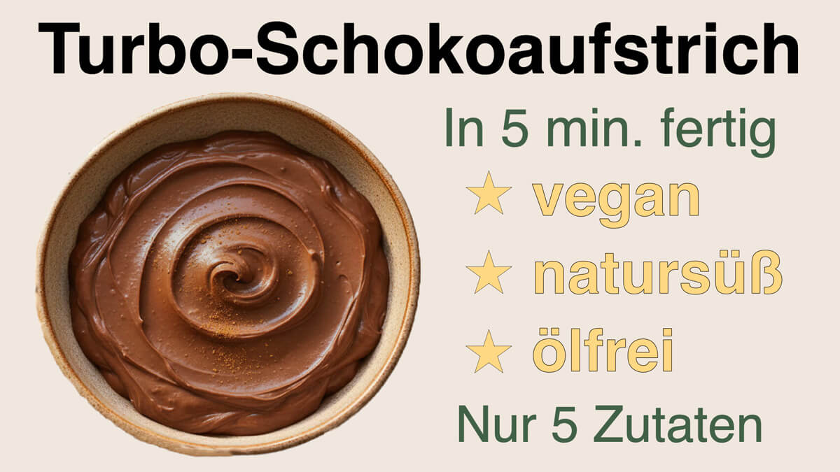 gesunde, zuckerfreie, vegane Schokocreme aus nur 5 Zutaten - Rohkost-Rezept von Apothekerin und Ernährungsberaterin Fanny Patzschke
