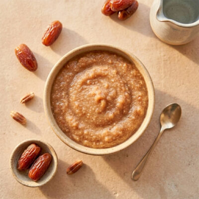Selbstgemachte Dattelcreme als natürliches Süßungsmittel und ideale vollwertige Zuckeralternative