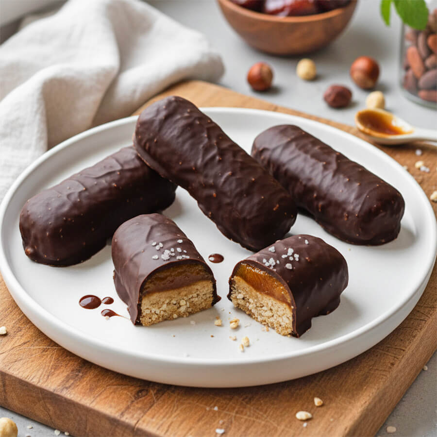 Gesundes Twix-Rezept vegan, glutenfrei, zuckerfrei