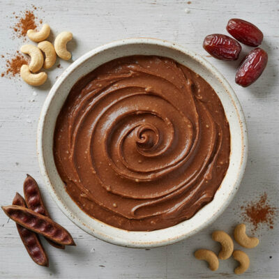 gesunde, zuckerfreie, vegane Schokocreme - einfaches Rezept aus 5 Zutaten