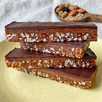 Rezept für einfache Müsliriegel ohne Backen - zuckerfrei, glutenfrei, vegan