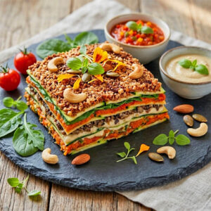 vegane, glutenfreie Low Carb Lasagne