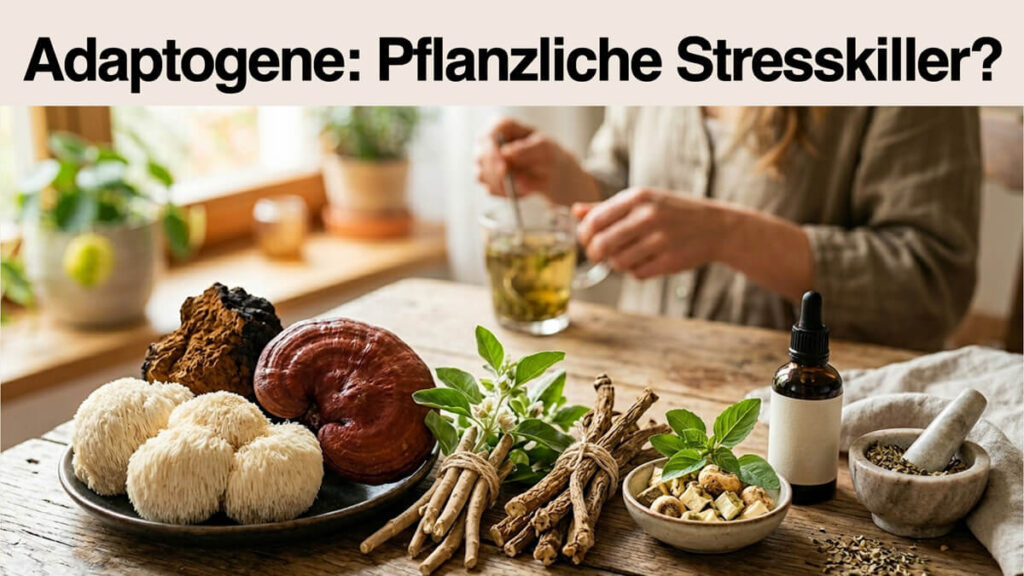 Apothekerin und Ernährungsberaterin Fanny Patzschke erklärt, inwieweit dich adaptogene Pflanzen und Vitalpilze als natürliche Helfer gegen Stress und Befindlichkeitsstörungen unterstützen